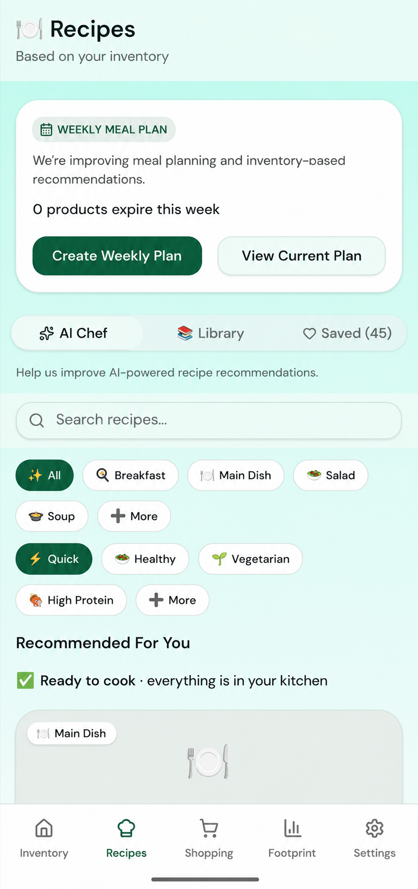 AI Chef recipes