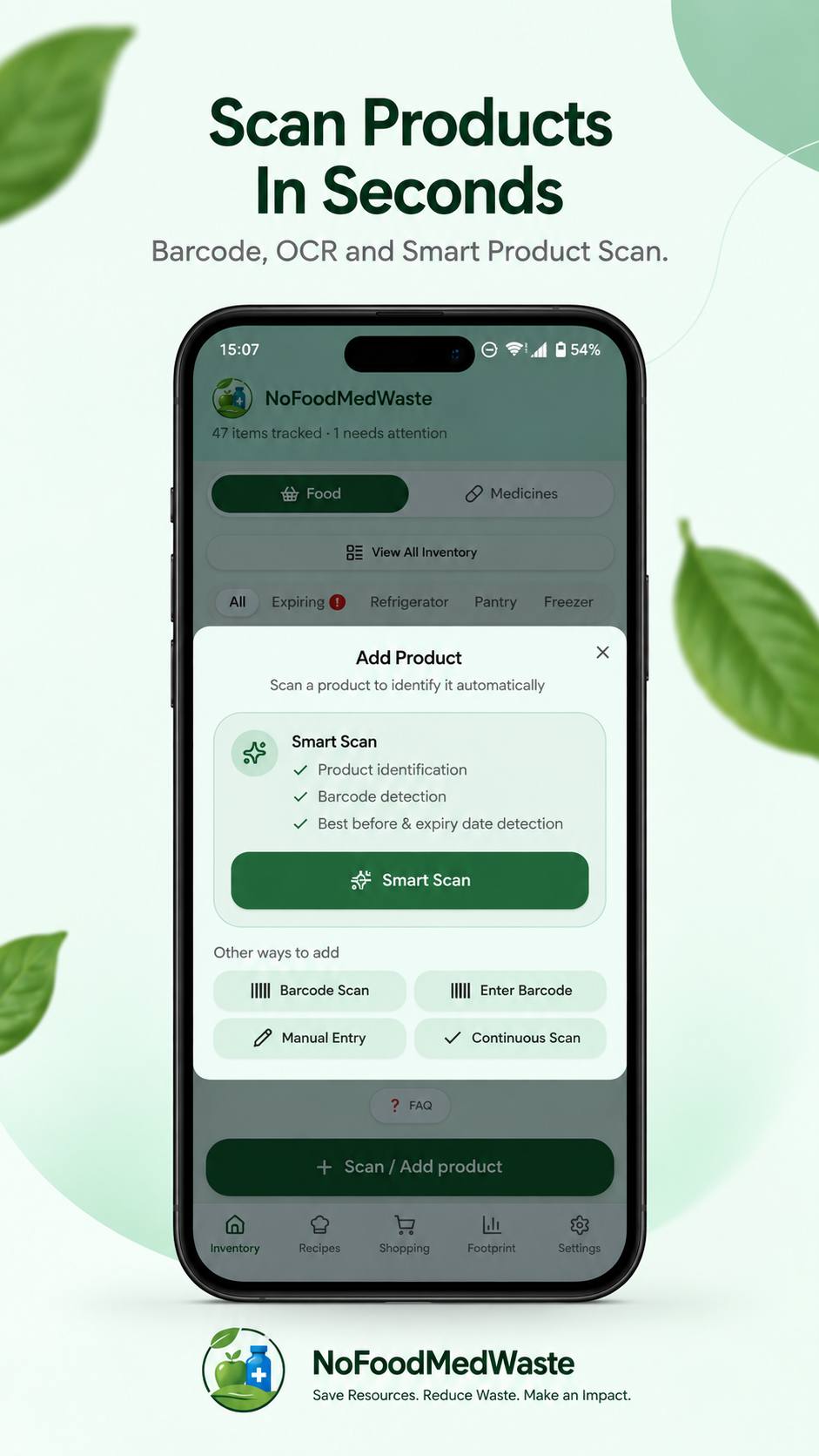 NoFoodMedWaste Smart Scan